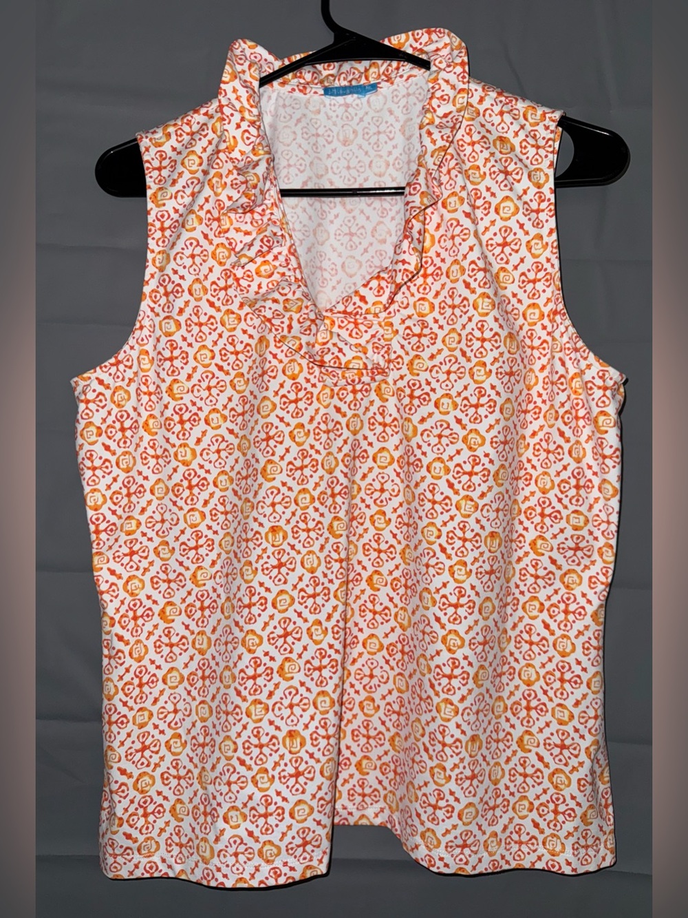 J. McLaughlin sleeveless ruffle-neck top size XL